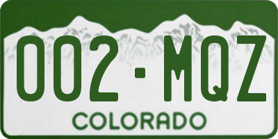 CO license plate 002MQZ