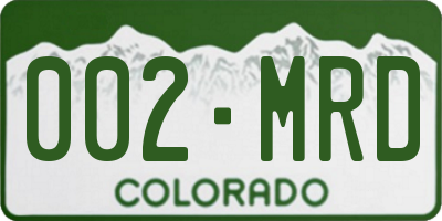 CO license plate 002MRD