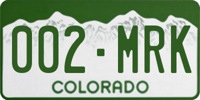 CO license plate 002MRK
