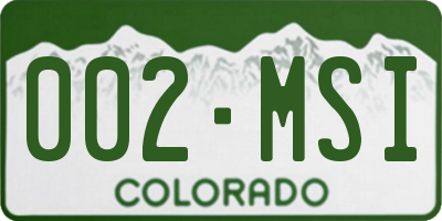 CO license plate 002MSI