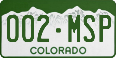 CO license plate 002MSP