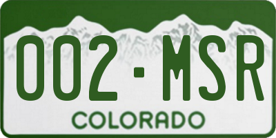 CO license plate 002MSR