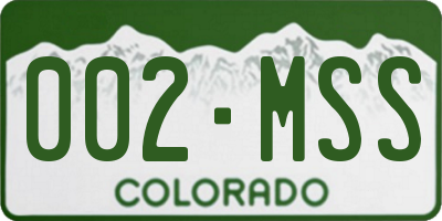 CO license plate 002MSS