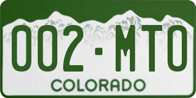 CO license plate 002MTO