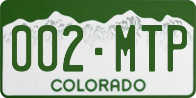 CO license plate 002MTP