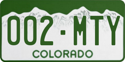 CO license plate 002MTY
