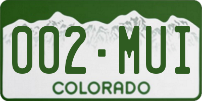 CO license plate 002MUI