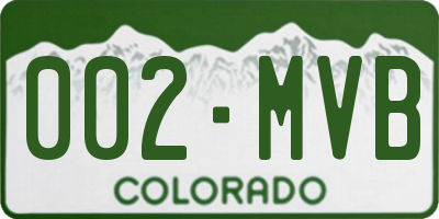 CO license plate 002MVB