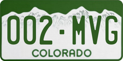 CO license plate 002MVG