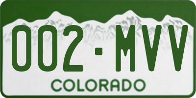 CO license plate 002MVV