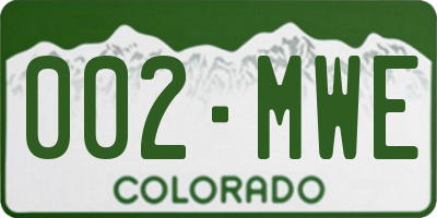 CO license plate 002MWE