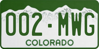 CO license plate 002MWG