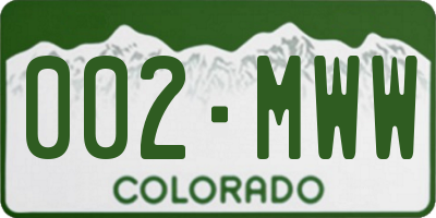 CO license plate 002MWW