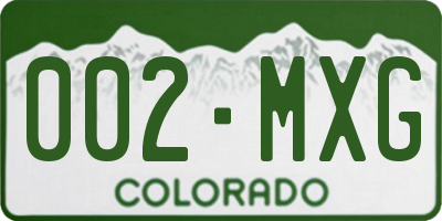 CO license plate 002MXG