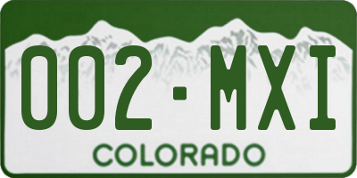 CO license plate 002MXI