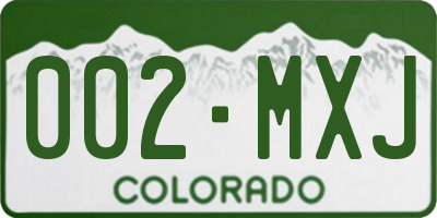 CO license plate 002MXJ