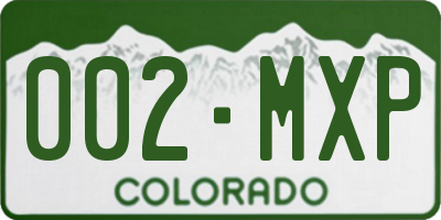 CO license plate 002MXP