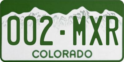 CO license plate 002MXR