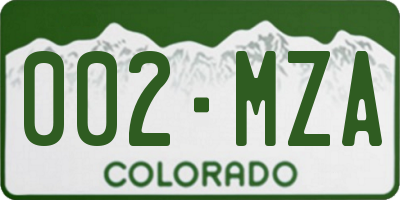 CO license plate 002MZA