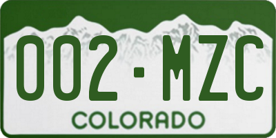 CO license plate 002MZC