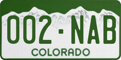 CO license plate 002NAB