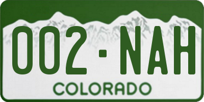 CO license plate 002NAH