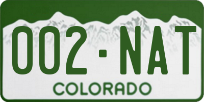 CO license plate 002NAT