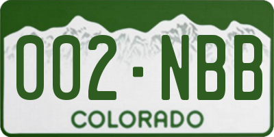 CO license plate 002NBB