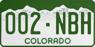 CO license plate 002NBH