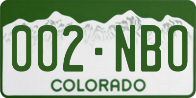 CO license plate 002NBO