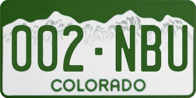 CO license plate 002NBU