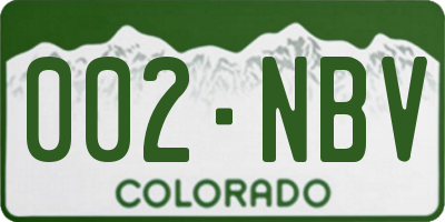 CO license plate 002NBV