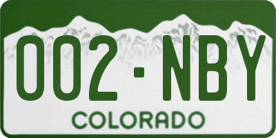 CO license plate 002NBY