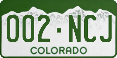 CO license plate 002NCJ