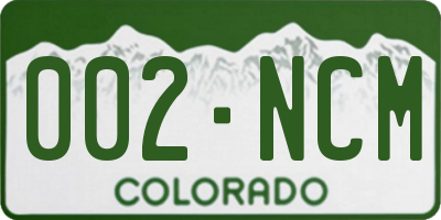 CO license plate 002NCM