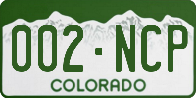 CO license plate 002NCP