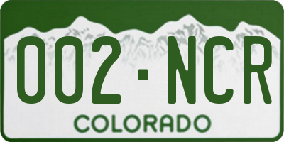 CO license plate 002NCR