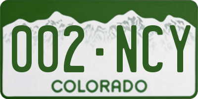 CO license plate 002NCY
