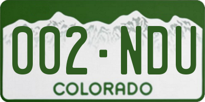 CO license plate 002NDU
