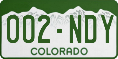 CO license plate 002NDY