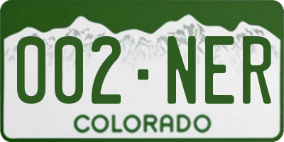 CO license plate 002NER