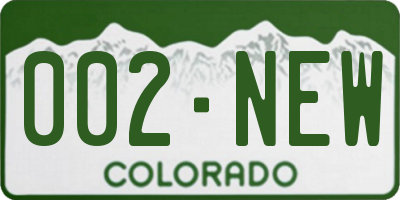 CO license plate 002NEW