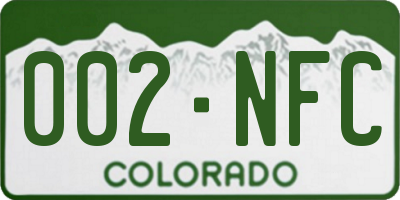 CO license plate 002NFC