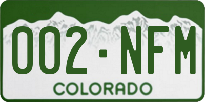 CO license plate 002NFM