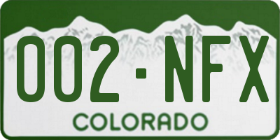 CO license plate 002NFX