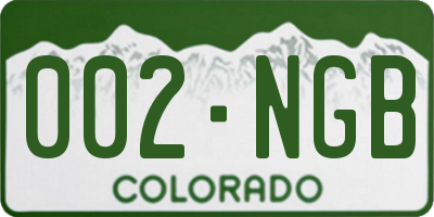 CO license plate 002NGB