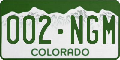 CO license plate 002NGM