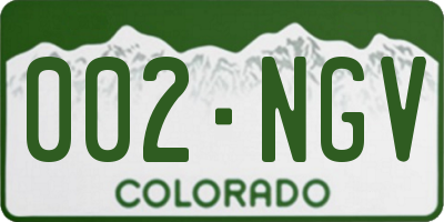 CO license plate 002NGV