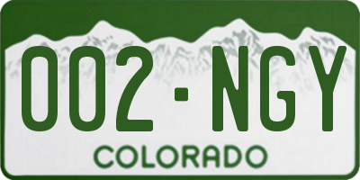 CO license plate 002NGY