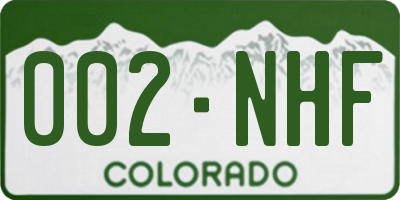 CO license plate 002NHF